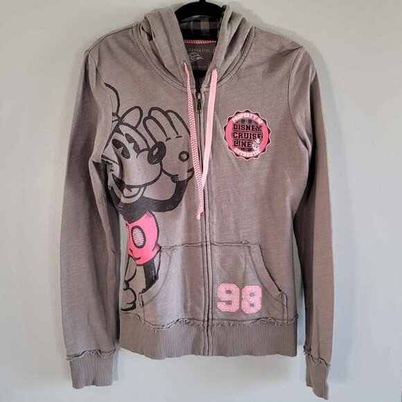 Disney Cruiseline Mickey Mouse Grey Zip Up Hoodie. GUC - Picture 1 of 9